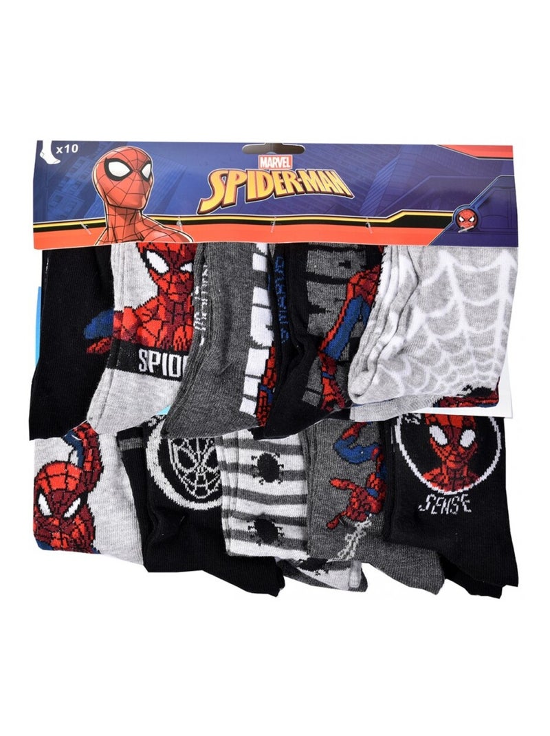 Chaussettes HOMME Licence PACK DE 12 paires Spiderman Noir Multicolore Noir - Kiabi