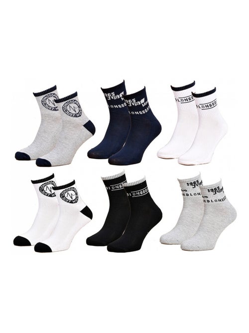 Chaussettes homme LONGBOARD Socquettes Tiges 2 tiers - Pack de 6 - Kiabi Chaussettes homme LONGBOARD Socquettes Tiges 2 tiers - Pack de 6 - Kiabi