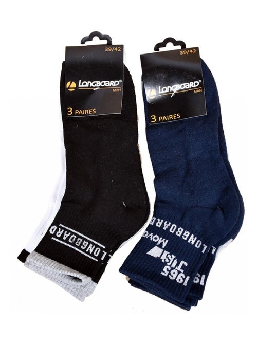 Chaussettes homme LONGBOARD Socquettes Tiges 2 tiers - Pack de 6 - Kiabi Chaussettes homme LONGBOARD Socquettes Tiges 2 tiers - Pack de 6 - Kiabi