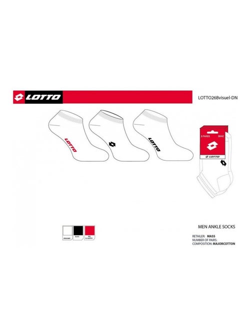 Chaussettes Homme LOTTO - Pack de 6 - Kiabi Chaussettes Homme LOTTO - Pack de 6 - Kiabi