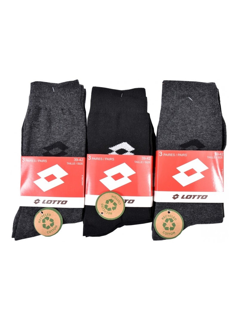 Chaussettes homme lotto - pack de 9 Noir Gris anthracite Bleu - Kiabi