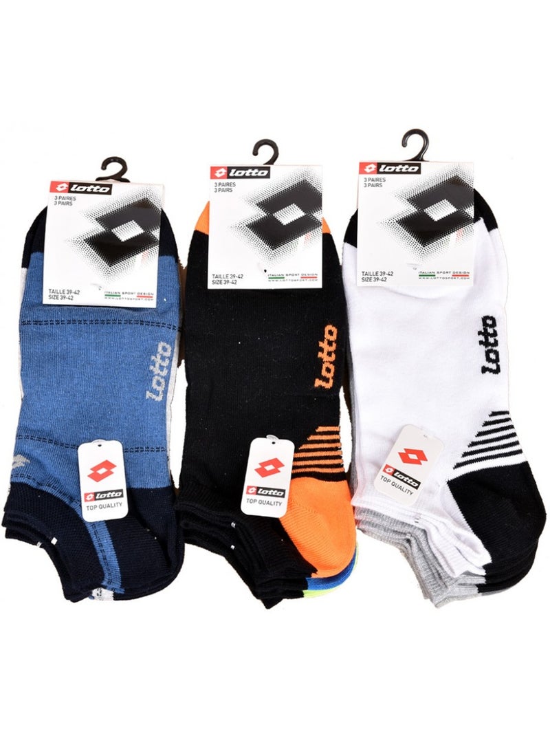 Chaussettes homme LOTTO SNEAKER - Pack de 9 Multicolore - Kiabi