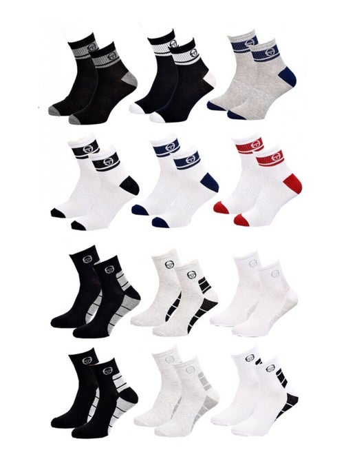Chaussettes homme Sergio Tacchini Socquettes QUARTER - Pack de 12 - Kiabi Chaussettes homme Sergio Tacchini Socquettes QUARTER - Pack de 12 - Kiabi