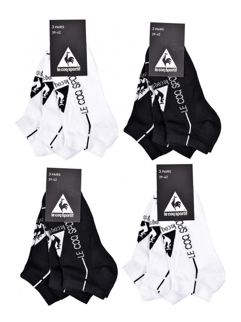 Chaussettes homme sneaker le coq sportif - pack de 12 Noir Blanc Blanc - Kiabi
