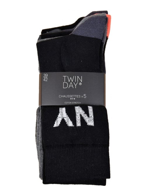 Chaussettes Homme TWINDAY - Pack de 5 - Kiabi Chaussettes Homme TWINDAY - Pack de 5 - Kiabi