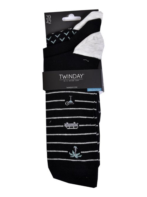 Chaussettes Homme TWINDAY - Pack de 6 - Kiabi Chaussettes Homme TWINDAY - Pack de 6 - Kiabi