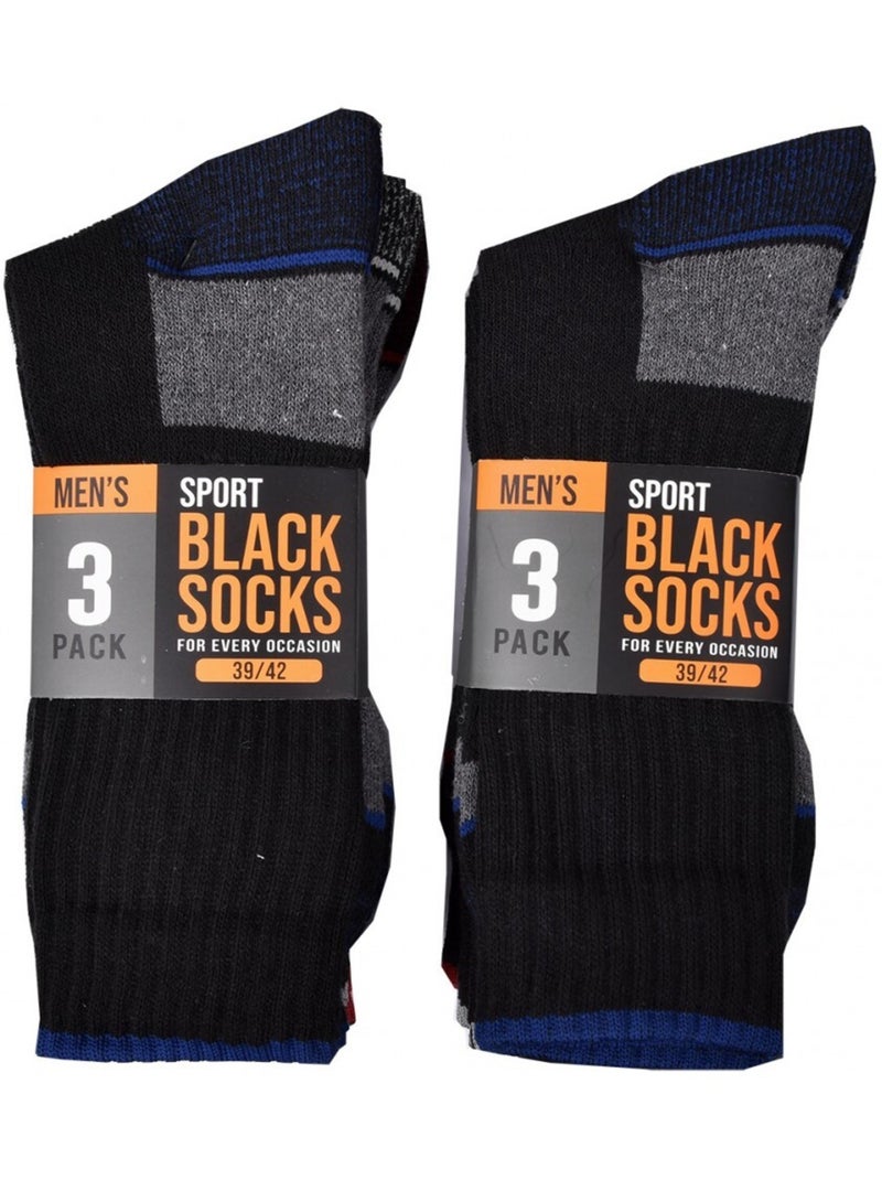 Chaussettes Homme TWINDAY SPORT -Assortiment modèles photos selon arrivages- - Pack de 6 Noir - Kiabi