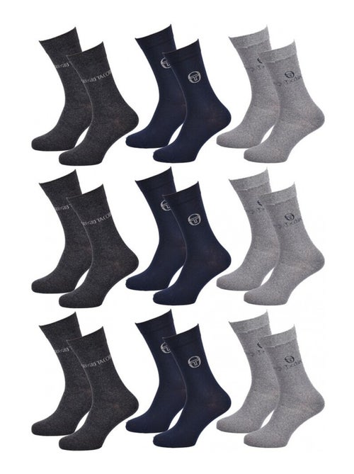 Chaussettes homme ville sergio tacchini - pack de 9 - Kiabi Chaussettes homme ville sergio tacchini - pack de 9 - Kiabi