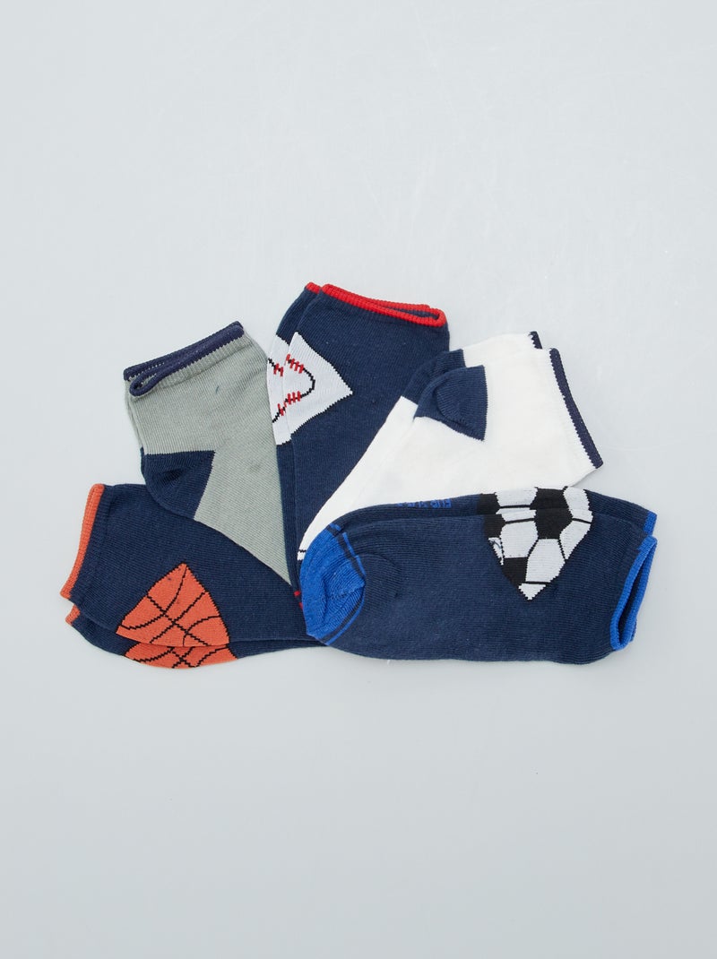 Chaussettes invisibles BLEU - Kiabi