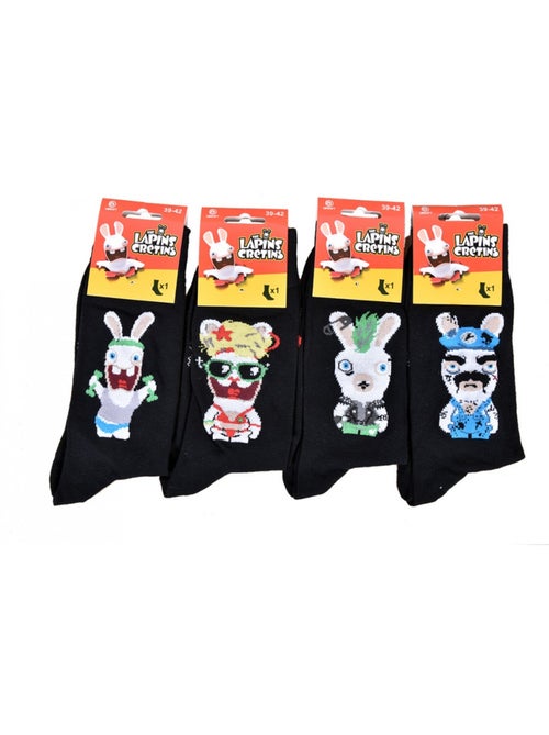 Chaussettes Lapins Crétins - Pack de 3 - Kiabi Chaussettes Lapins Crétins - Pack de 3 - Kiabi