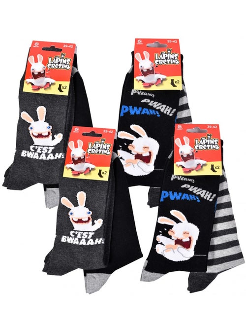 Chaussettes Lapins Crétins - Pack de 8 - Kiabi Chaussettes Lapins Crétins - Pack de 8 - Kiabi