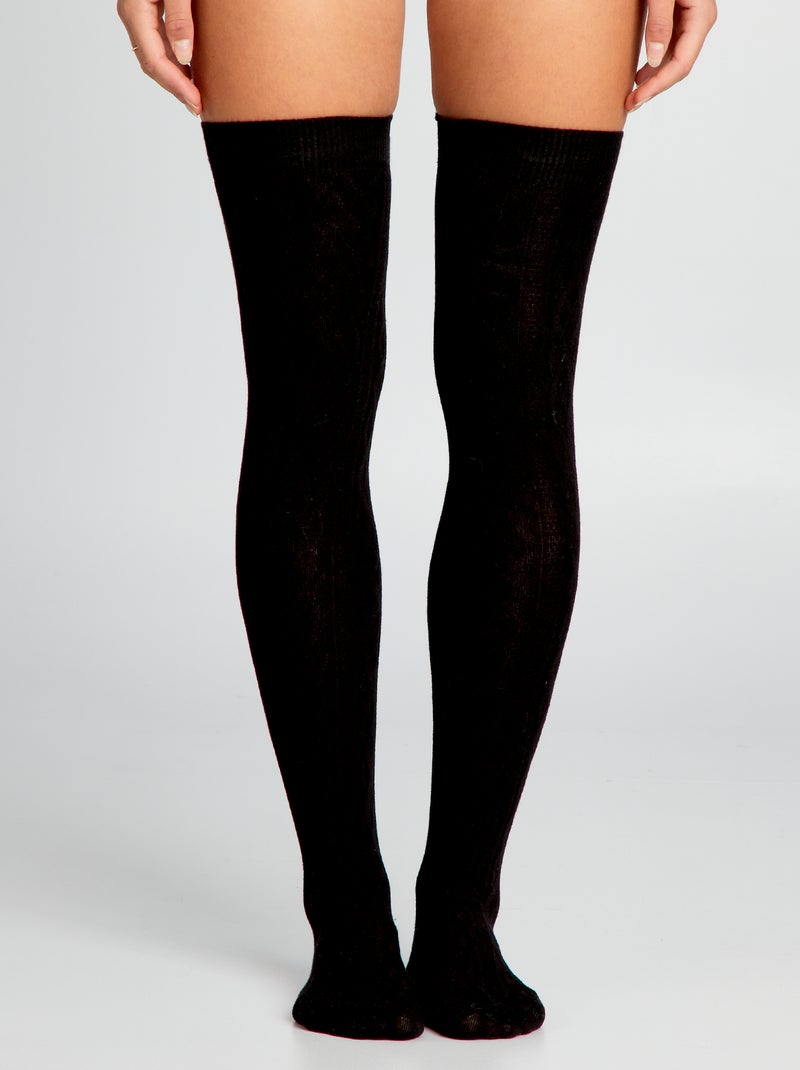 Chaussettes longues jambières Noir - Kiabi
