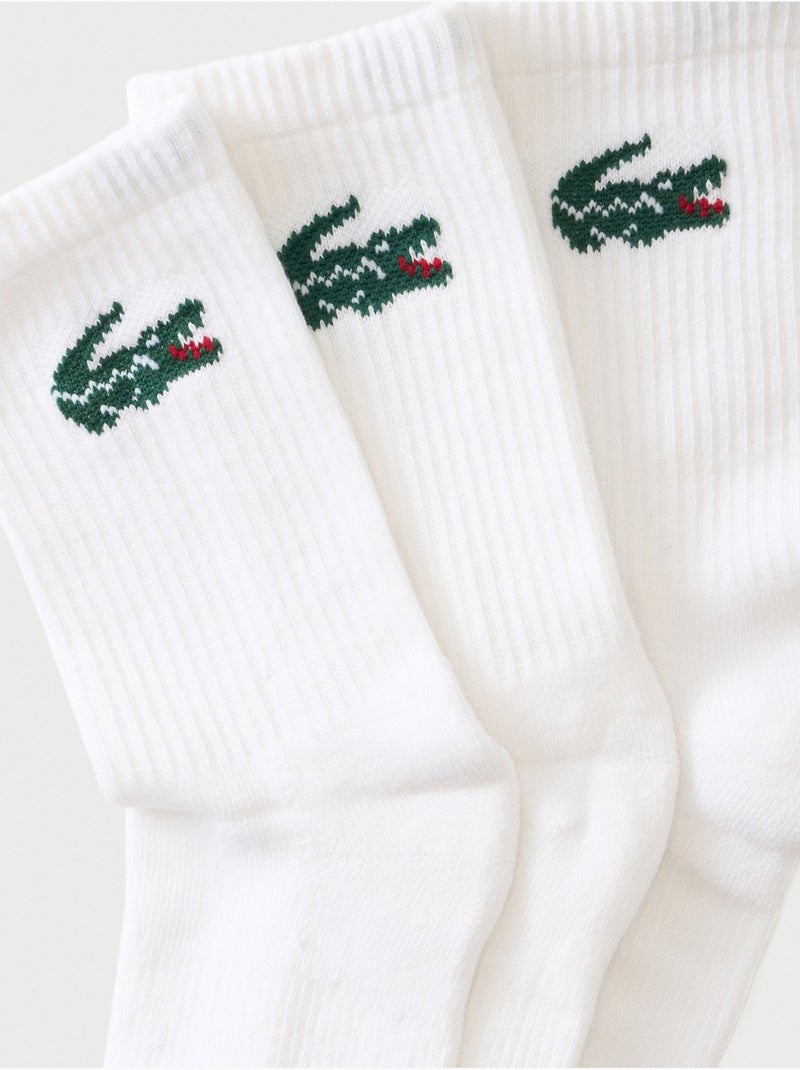Chaussettes lot de 3 - lacoste Blanc - Kiabi