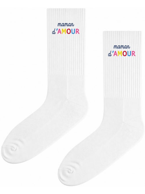 Chaussettes MAMAN D'AMOUR COLORÉE WAF - Kiabi Chaussettes MAMAN D'AMOUR COLORÉE WAF - Kiabi