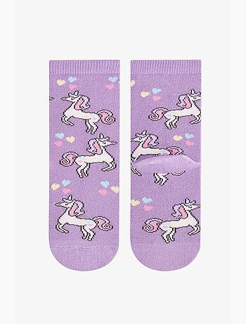 Chaussettes mi-hautes en coton licorne fille, paire penti