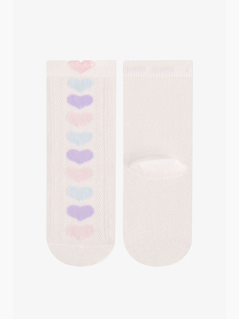 Chaussettes mi-hautes en coton licorne fille, paire penti Violet/Rose - Kiabi