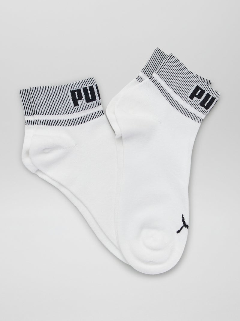 Chaussettes mi-hautes 'Puma' - Lot de 2 Blanc/noir - Kiabi