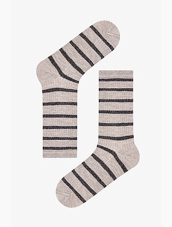 Chaussettes mi-hautes rayées et pailletées parlak line, lot de 2 penti