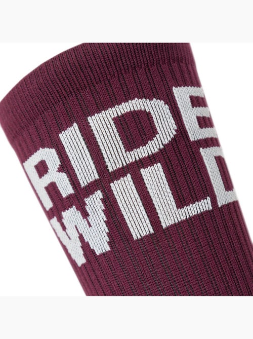 Chaussettes mi-mollet cyclisme gravel cyclisme homme et femme gs2 burgundy - Kiabi