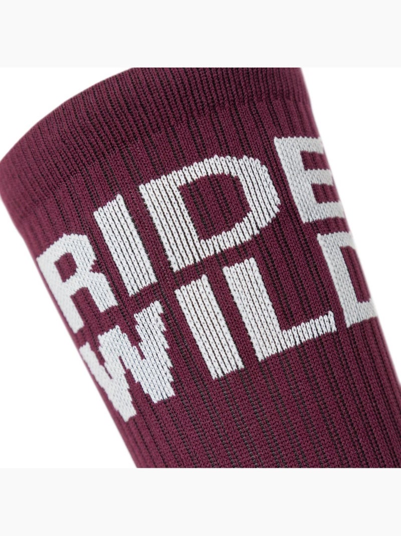 Chaussettes mi-mollet cyclisme gravel cyclisme homme et femme gs2 burgundy Rouge - Kiabi