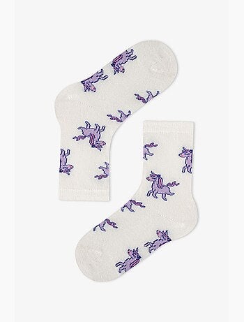 Chaussettes mi-mollet fille loving unicorn, paire penti