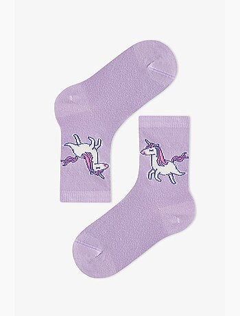 Chaussettes mi-mollet fille loving unicorn, paire penti