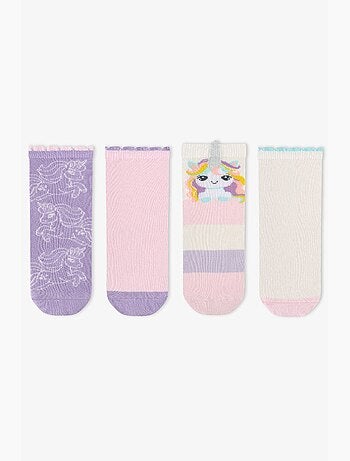 Chaussettes mi-mollet fille unicorn fantasy lot de 2 en coton penti