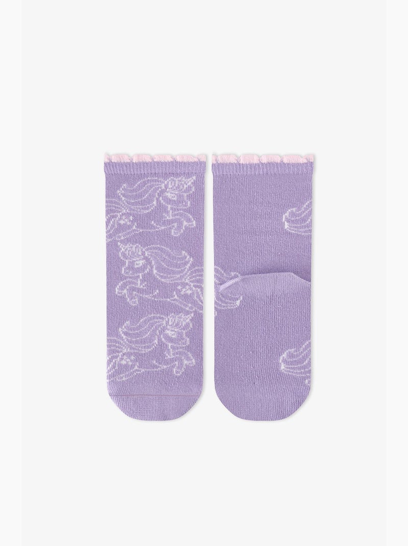 Chaussettes mi-mollet fille unicorn fantasy lot de 2 en coton penti Lavande - Kiabi