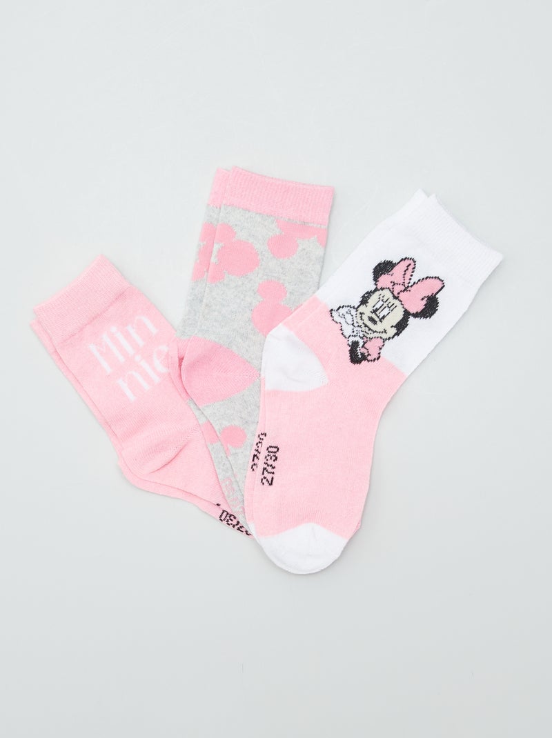 Chaussettes 'Minnie' - Lot de 3 Rose/gris - Kiabi