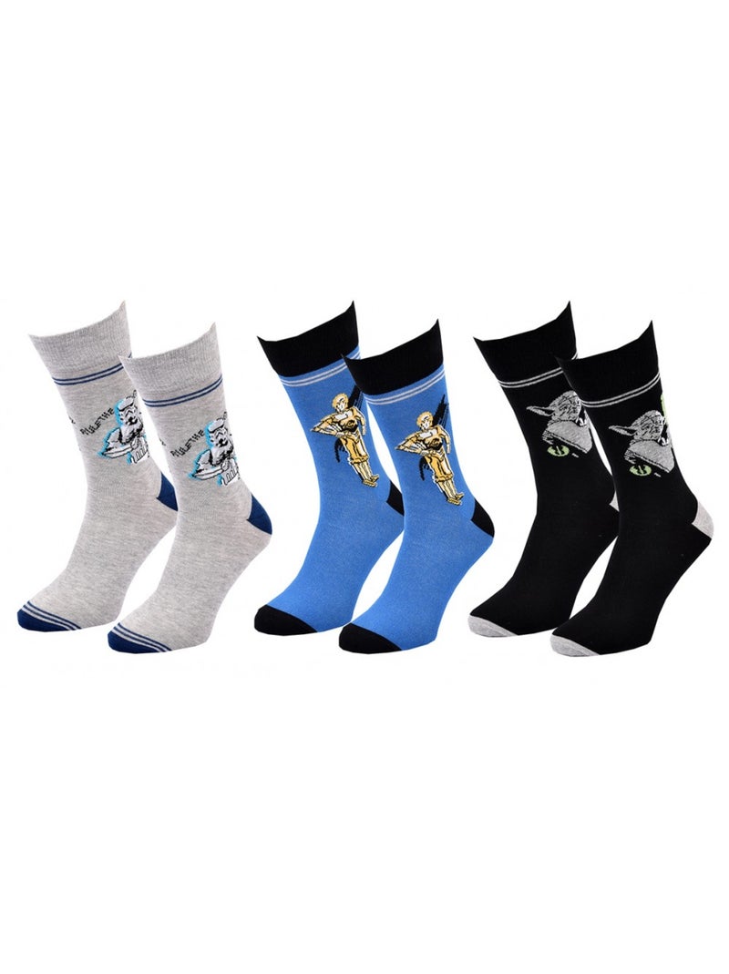 Chaussettes Pack Cadeaux Homme LICENCE - Pack de 3 Gris Bleu Noir - Kiabi