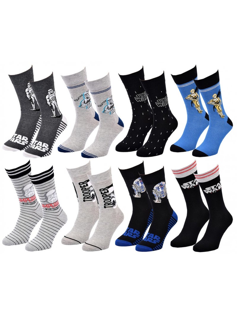 Chaussettes Pack Cadeaux Homme LICENCE - Pack de 8 Gris Multicolore Noir - Kiabi