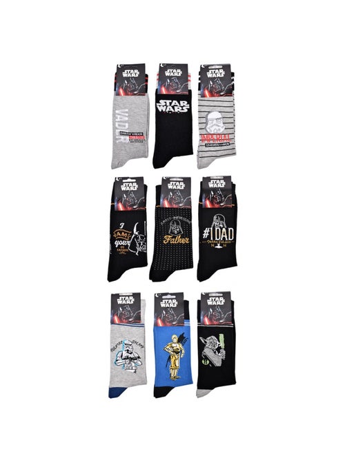Chaussettes Pack Cadeaux Homme LICENCE - Pack de 9 - Kiabi Chaussettes Pack Cadeaux Homme LICENCE - Pack de 9 - Kiabi