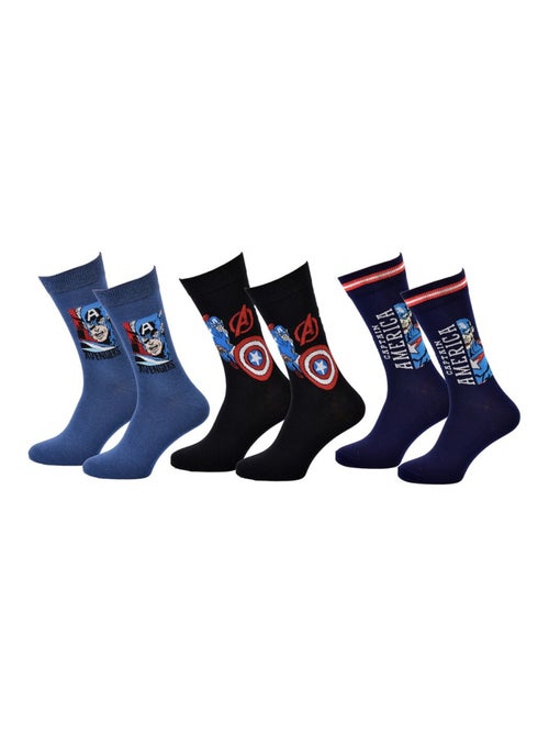 Chaussettes Pack Cadeaux Homme MARVEL AVENGERS - Pack de 3 - Kiabi Chaussettes Pack Cadeaux Homme MARVEL AVENGERS - Pack de 3 - Kiabi