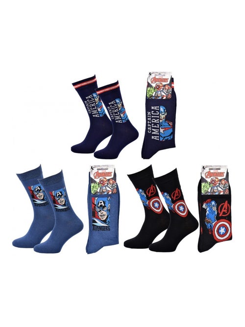 Chaussettes Pack Cadeaux Homme MARVEL AVENGERS - Pack de 3 - Kiabi Chaussettes Pack Cadeaux Homme MARVEL AVENGERS - Pack de 3 - Kiabi