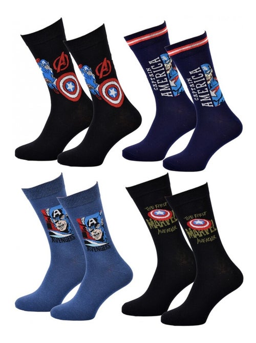 Chaussettes Pack Cadeaux Homme MARVEL AVENGERS - Pack de 4 - Kiabi Chaussettes Pack Cadeaux Homme MARVEL AVENGERS - Pack de 4 - Kiabi