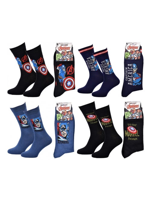 Chaussettes Pack Cadeaux Homme MARVEL AVENGERS - Pack de 4 - Kiabi Chaussettes Pack Cadeaux Homme MARVEL AVENGERS - Pack de 4 - Kiabi