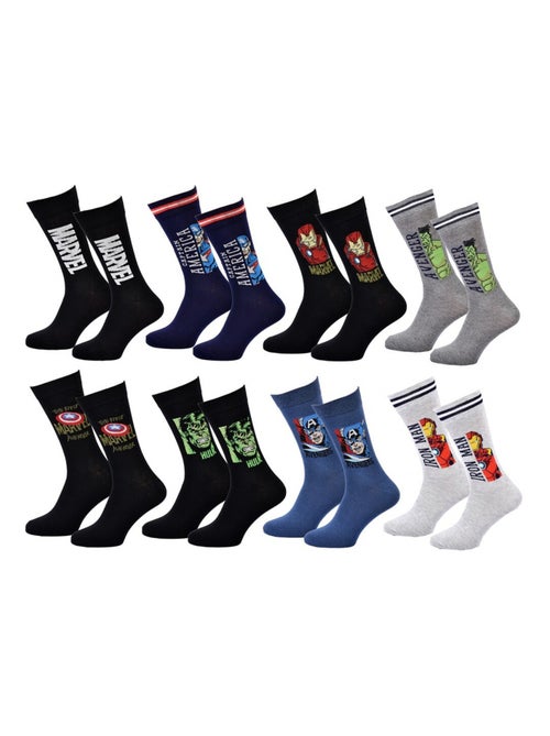 Chaussettes Pack Cadeaux Homme MARVEL AVENGERS - Pack de 8 - Kiabi Chaussettes Pack Cadeaux Homme MARVEL AVENGERS - Pack de 8 - Kiabi