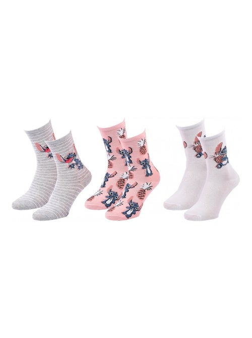 Chaussettes Pack Femme LILO ET STITCH - Pack de 3 - Kiabi Chaussettes Pack Femme LILO ET STITCH - Pack de 3 - Kiabi
