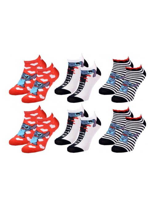 Chaussettes Pack Femme LILO ET STITCH - Pack de 6 - Kiabi Chaussettes Pack Femme LILO ET STITCH - Pack de 6 - Kiabi