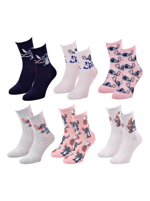 Chaussettes Pack Femme LILO ET STITCH - Pack de 6 - Kiabi Chaussettes Pack Femme LILO ET STITCH - Pack de 6 - Kiabi