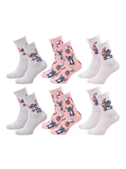 Chaussettes Pack Femme LILO ET STITCH - Pack de 6 - Kiabi Chaussettes Pack Femme LILO ET STITCH - Pack de 6 - Kiabi