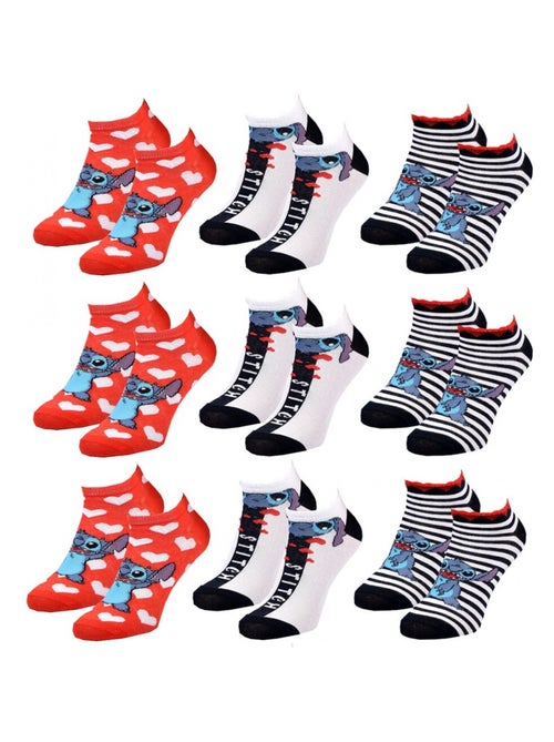Chaussettes Pack Femme LILO ET STITCH - Pack de 9 - Kiabi Chaussettes Pack Femme LILO ET STITCH - Pack de 9 - Kiabi