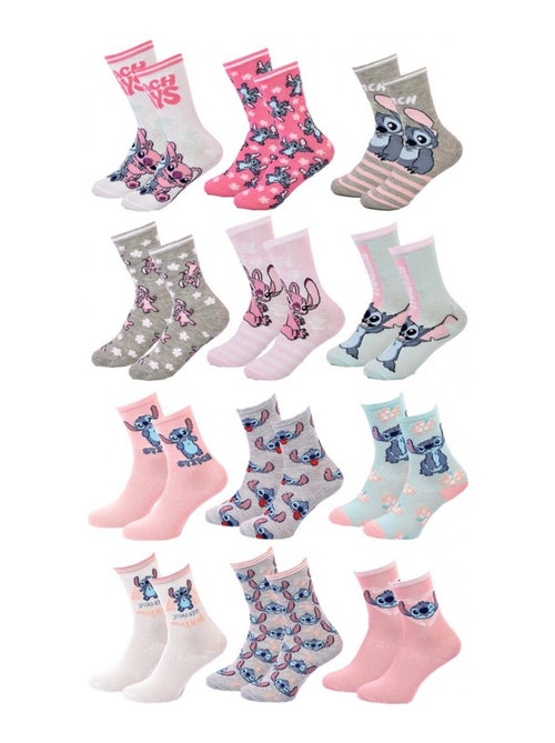 Chaussettes Pack Fille DISNEY LILO ET STITCH Pack de 12 - Kiabi Chaussettes Pack Fille DISNEY LILO ET STITCH Pack de 12 - Kiabi