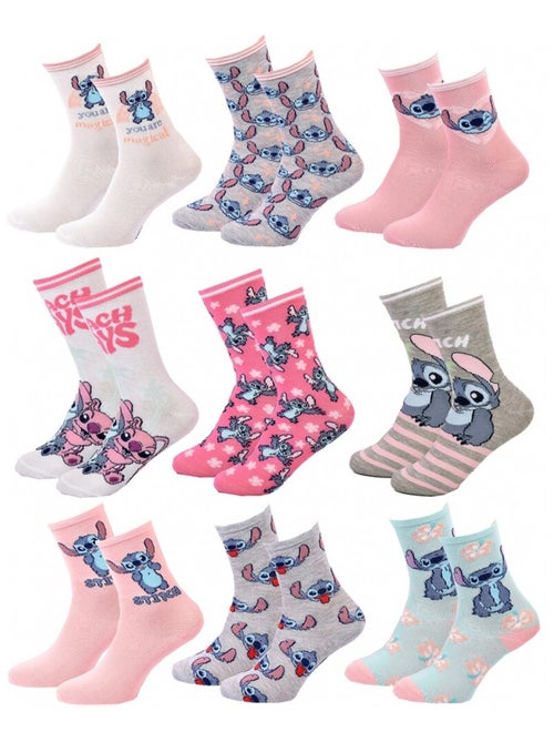 Chaussettes Pack Fille DISNEY LILO ET STITCH Pack de 9 - Kiabi Chaussettes Pack Fille DISNEY LILO ET STITCH Pack de 9 - Kiabi