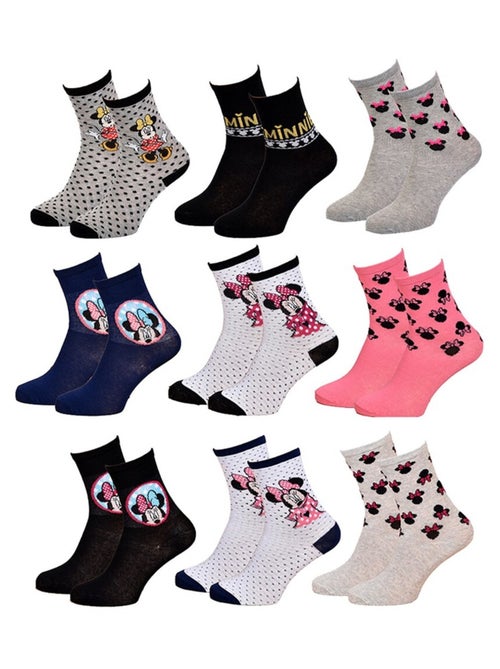 Chaussettes Pack Fille DISNEY MINNIE Pack de 9 Paires - Kiabi Chaussettes Pack Fille DISNEY MINNIE Pack de 9 Paires - Kiabi