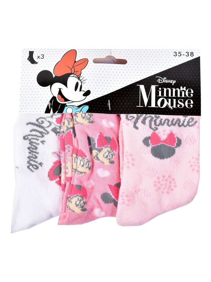 Chaussettes Pack Fille DISNEY MINNIE Pack de 9 Paires Gris Multicolore Blanc - Kiabi