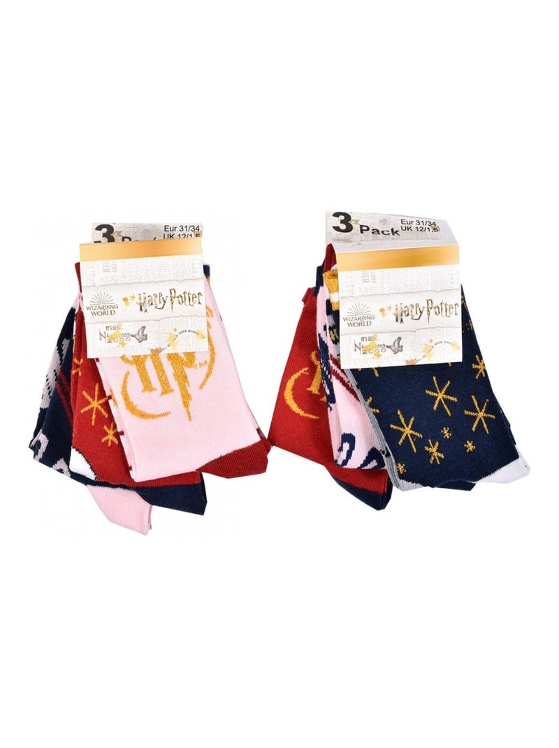 Chaussettes Pack Fille HARRY POTTER - Pack de 9 Blanc Multicolore Bleu - Kiabi