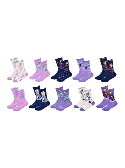 Chaussettes Pack Fille LA REINE DES NEIGES - Pack de 10 - Kiabi Chaussettes Pack Fille LA REINE DES NEIGES - Pack de 10 - Kiabi