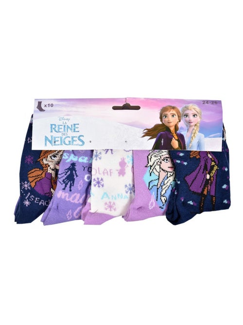 Chaussettes Pack Fille LA REINE DES NEIGES - Pack de 10 - Kiabi Chaussettes Pack Fille LA REINE DES NEIGES - Pack de 10 - Kiabi