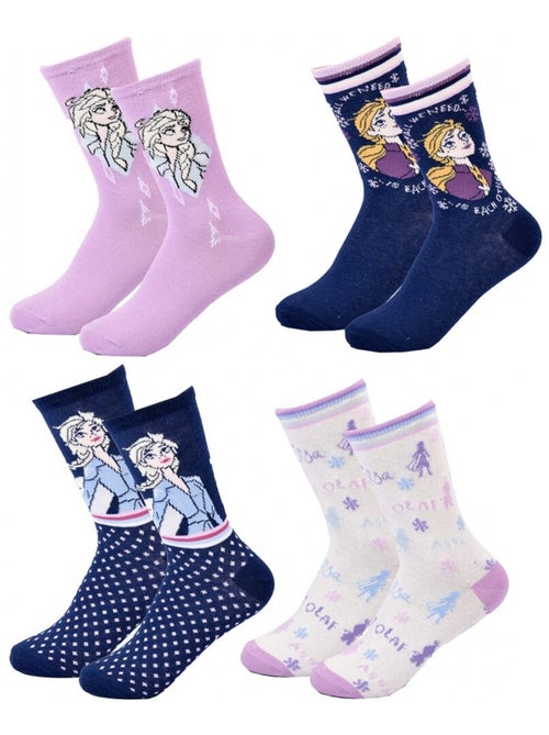 Chaussettes Pack Fille LA REINE DES NEIGES - Pack de 4 - Kiabi Chaussettes Pack Fille LA REINE DES NEIGES - Pack de 4 - Kiabi